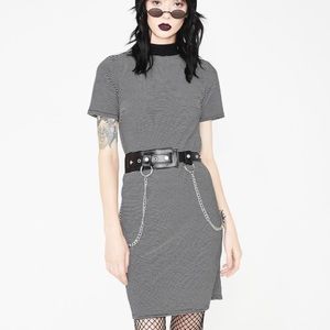 Dolls kill Striped rib neck dress